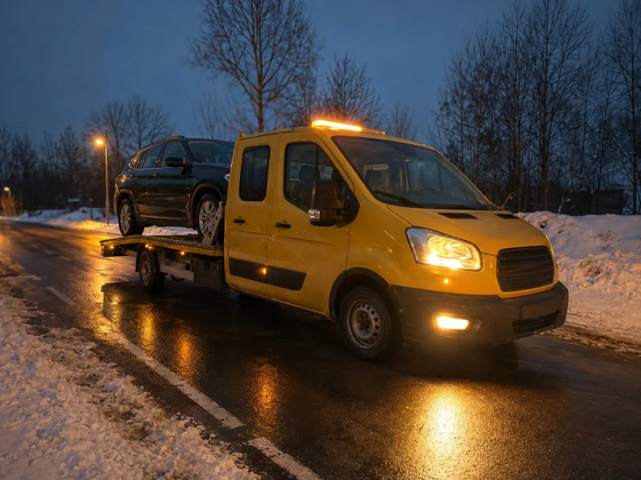 Pomoc drogowa po awarii nocą – rozruch akumulatora KRIS-HOL Krosno